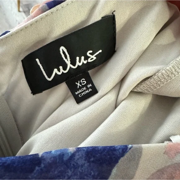 SOLD Lulus All I Need Grey Floral Print Lace-Up Maxi Dress XS - Picture 6 of 6